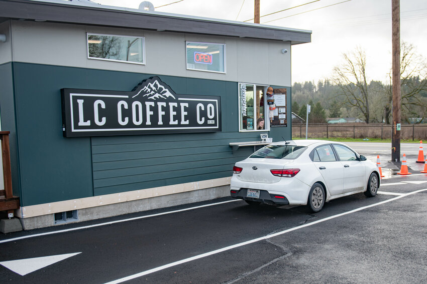 The newest Lewis County Coffee Co. stand is pictured on North Pearl Street in Centralia on Jan. 11 as preparations are made for its upcoming grand opening.