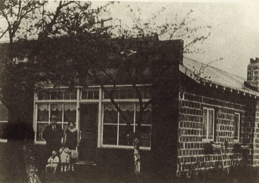 The Nisqually Valley News office, pictured in 1926, was rebuilt after the 1924 fire.