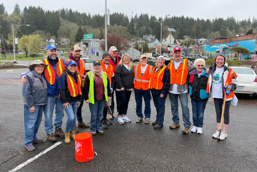 Volunteers gather for a photo during the 2023 Earth Day Community Clean-up event hosted by Experience Chehalis.