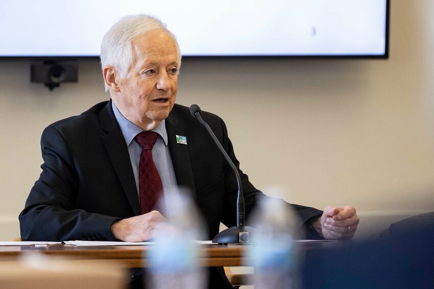 Insurance Commissioner Mike Kreidler in Olympia from the Capitol on Friday, Feb. 15, 2024.