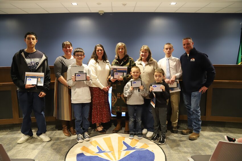 Ridgefield School District recognized its employee and students of the month for February at a recent meeting.