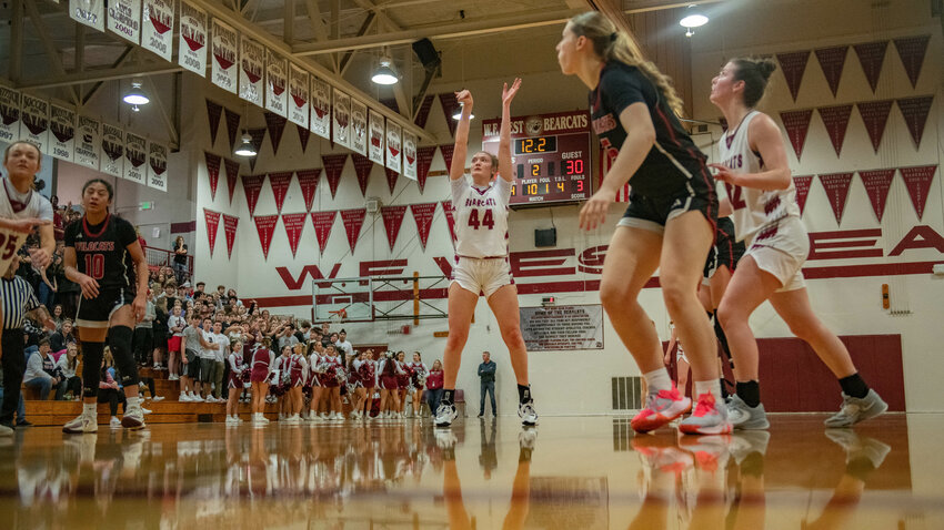 Julia Dalan shoots a free throw during W.F. West's loss to Archbishop Murphy on Feb. 23.