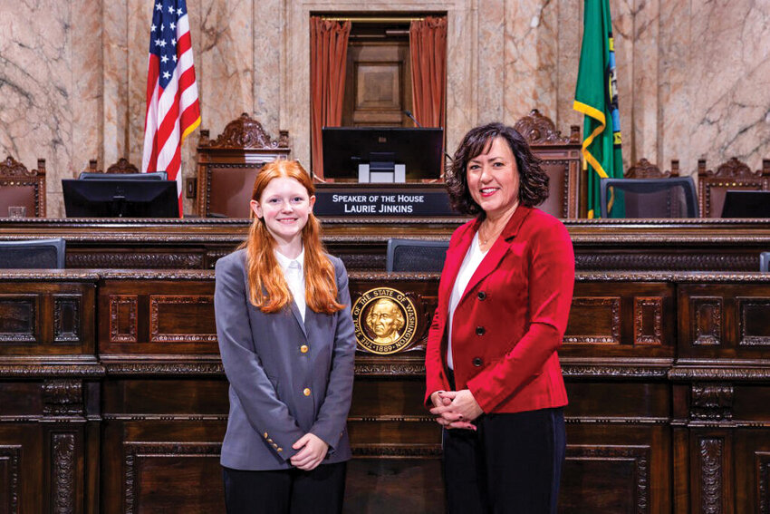 Addison Randall, a freshman at Prairie High School student attended Page School in Olympia with Rep. Stephanie McClintock sponsorship.