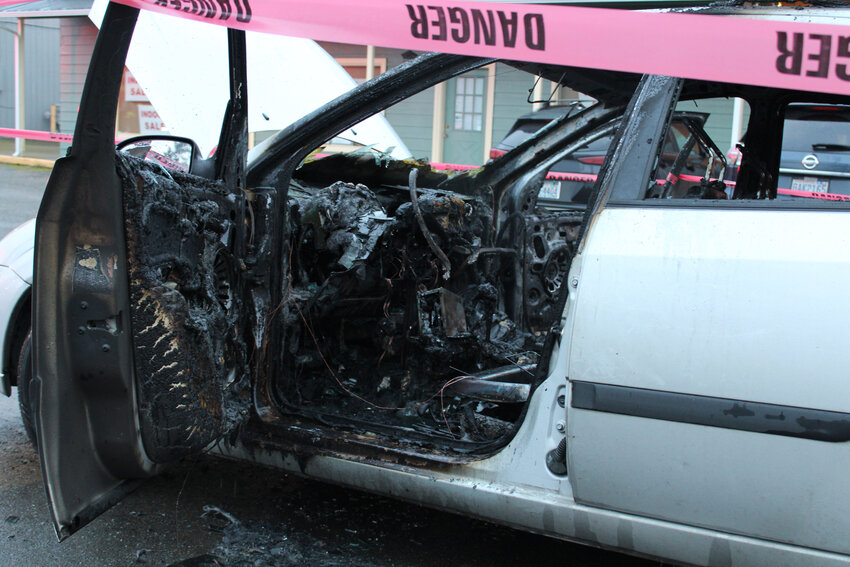 Yelm resident Susan McKern's car suffered severe damage to the interior after a fire near South First Street on Feb. 21.