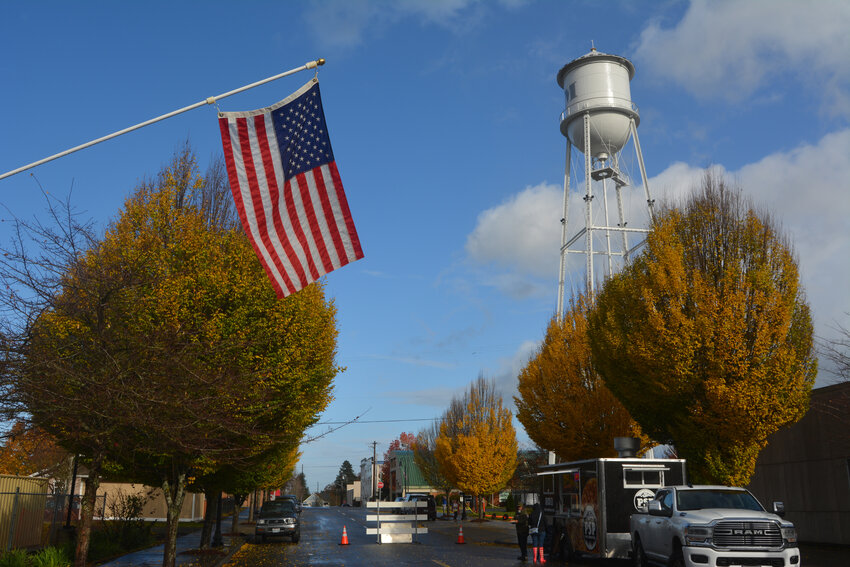 The Historic Water Tower, pictured on Nov. 11, is one of 10 destinations in Yelm's historic walking tour.