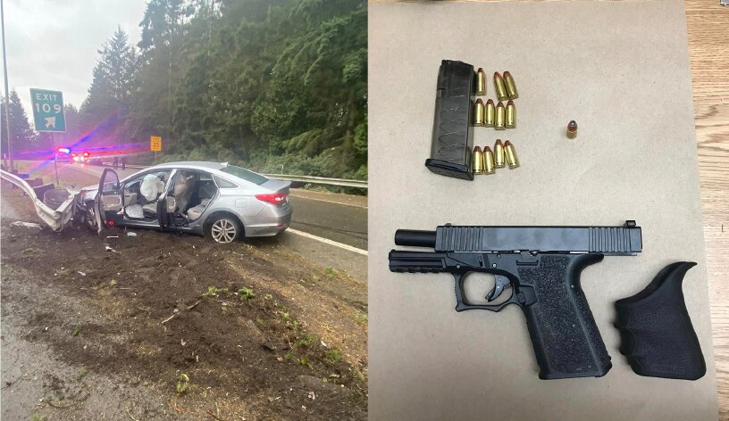 Four Tacoma teens were taken into custody Sunday in Thurston County on suspicion of eluding, possession of a stolen car, possession of stolen firearms, and altering a firearm serial number, Sheriff Derek Sanders posted on social media.