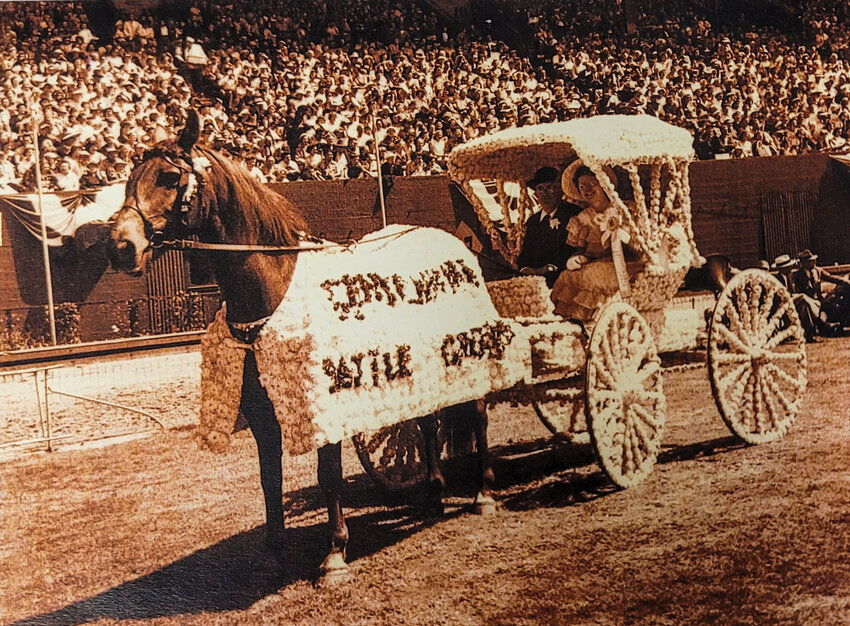 Battle Ground&rsquo;s first Rose Float in 1955, &ldquo;Wonderful One-Hoss Shay,&rdquo; began the cherished tradition of Battle Ground&rsquo;s Portland Rose Festival Grand Floral Parade entries.