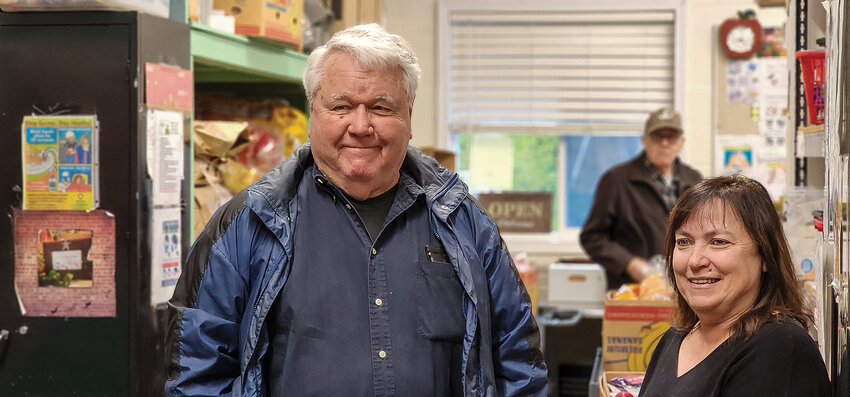 Battle Ground resident Ken Steinke was awarded Battle Ground Citizen of the Year by Kendra Laratta at North County Community Food Bank on March 13.