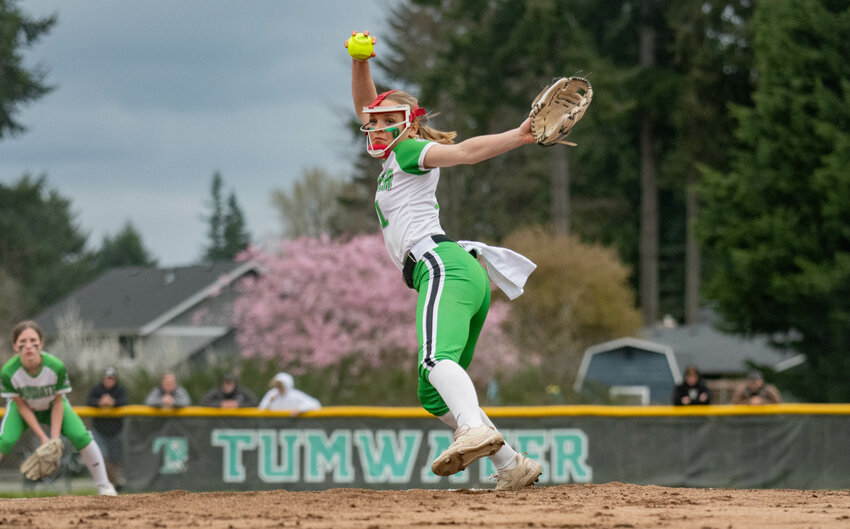 Ella Ferguson throws a pitch during Tumwater&rsquo;s win over W.F. West on Wednesday, March. 20.