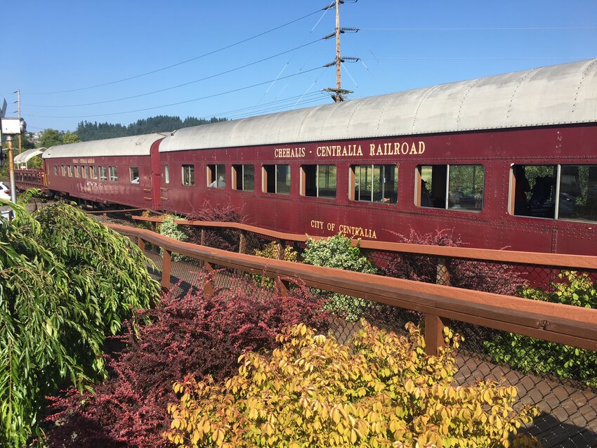 The Chehalis-Centralia Railroad coach is parked outside the depot in this photo provided by the railroad.