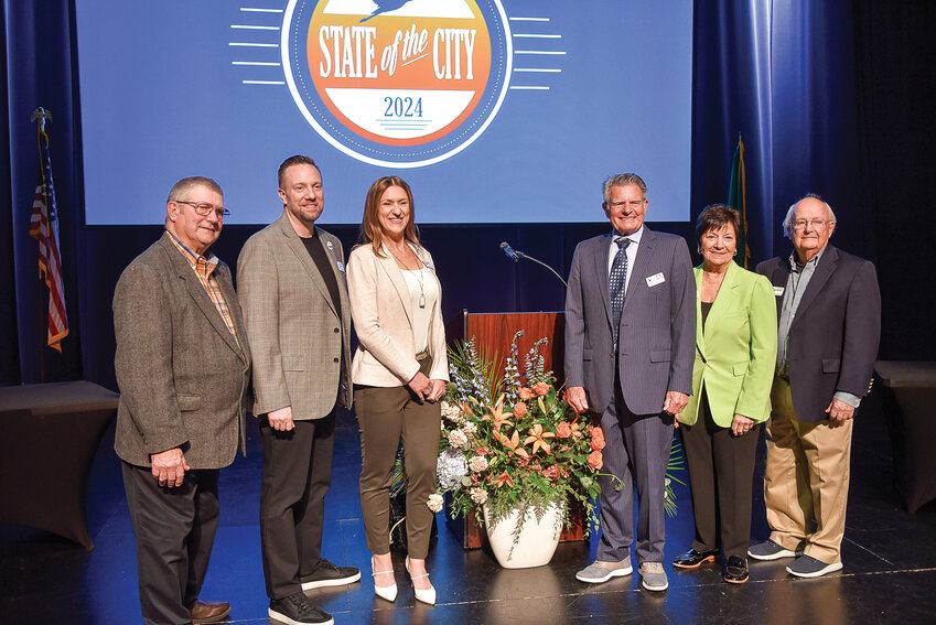 Ridgefield&rsquo;s Mayor Ron Onslow and city councilors unveiled their 2024 &ldquo;State of the City&rdquo; video at Ridgefield High School last week.