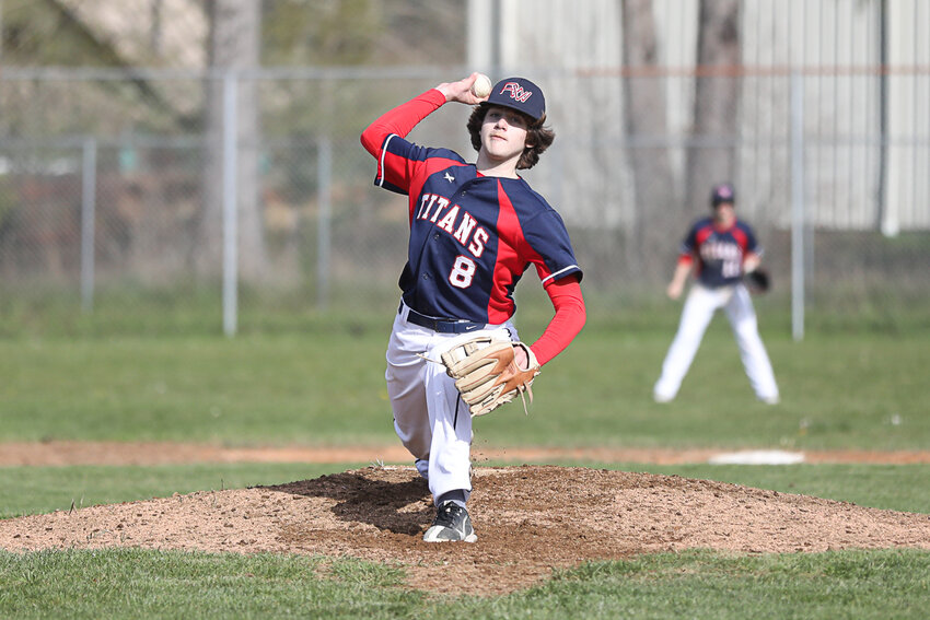 Max Jarvis throws a pitch during Pe Ell-Willapa Valley's win over Mossyrock on March 29.