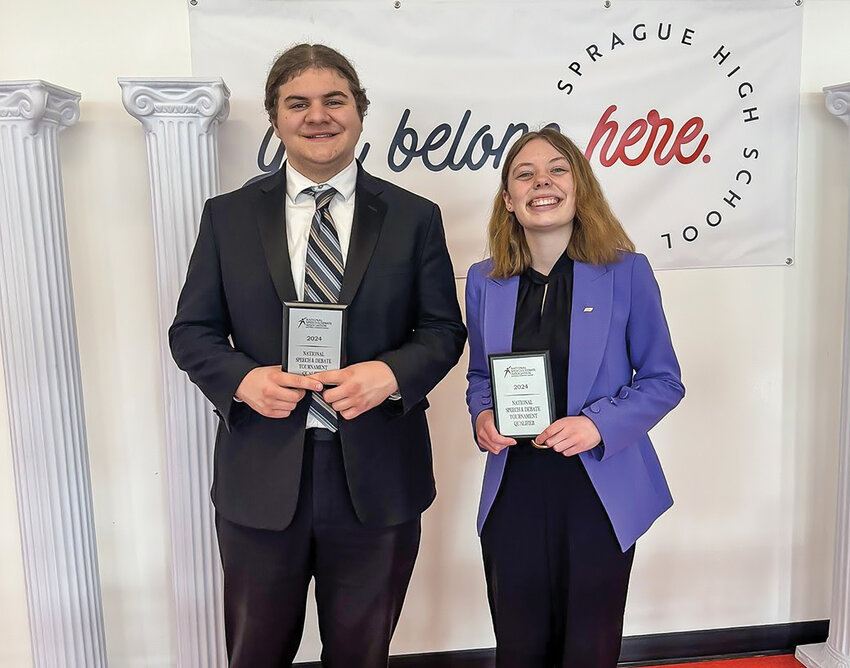 Battle Ground High School juniors Carter Stafford and Elizabeth McAleer will travel to Des Moines, Iowa, for the national speech and debate tournament in June.