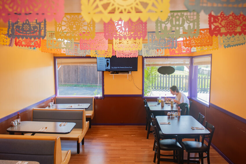 The dining room of La Do&ntilde;a Mexican restaurant, which is among the businesses to receive a perfect score on its recent health inspection, is pictured on Tuesday April 2.
