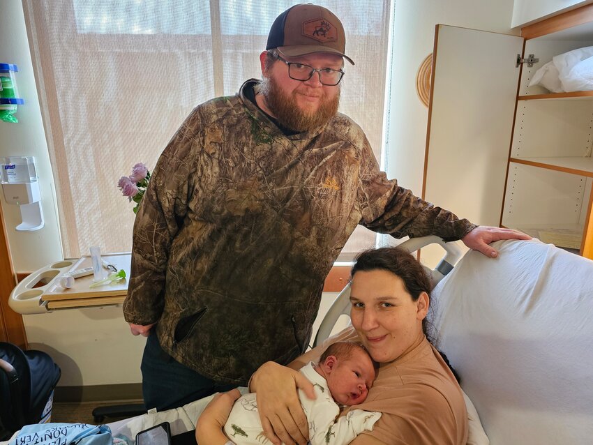 Tommy, Calista and Matthew Morgan Ripp at Providence Centralia Hospital in early April.