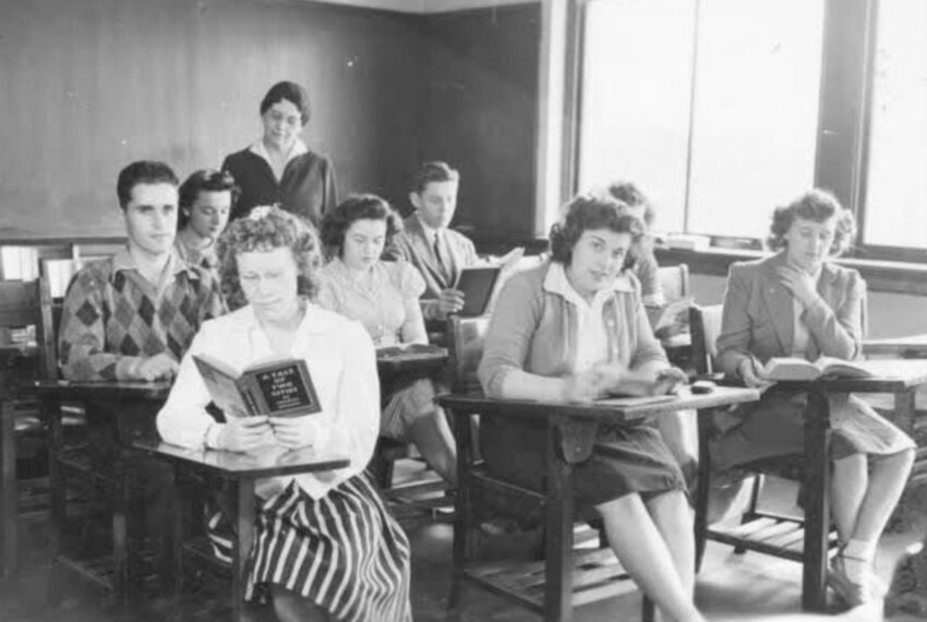 Centralia College students are pictured in this photo from the college's historical files.