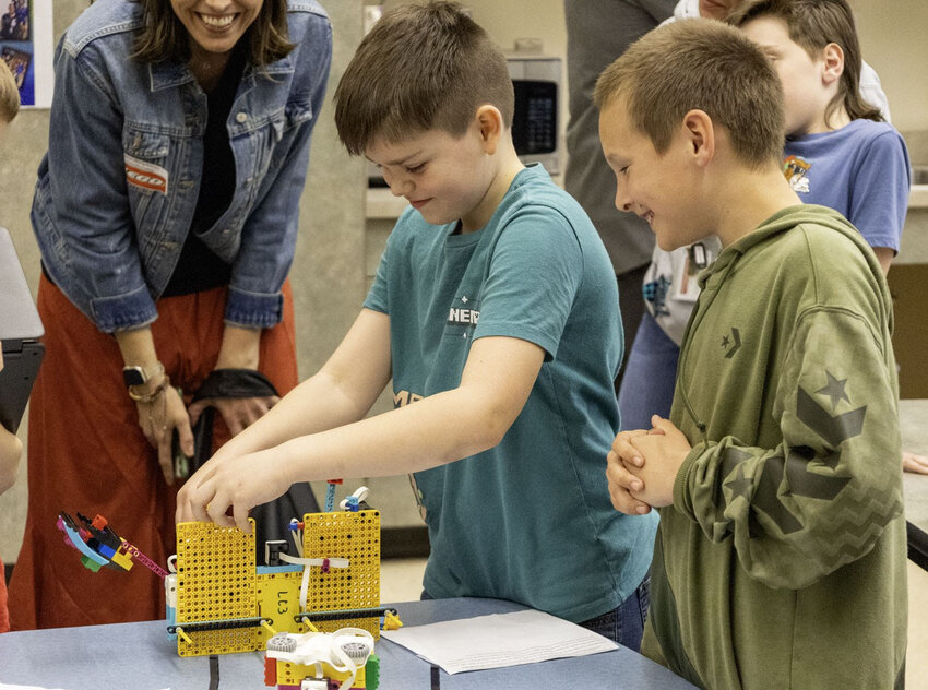 Students at Captain Strong Primary learned teamwork, design, computer programming, troubleshooting, math and marketing skills by building LEGO robots recently.