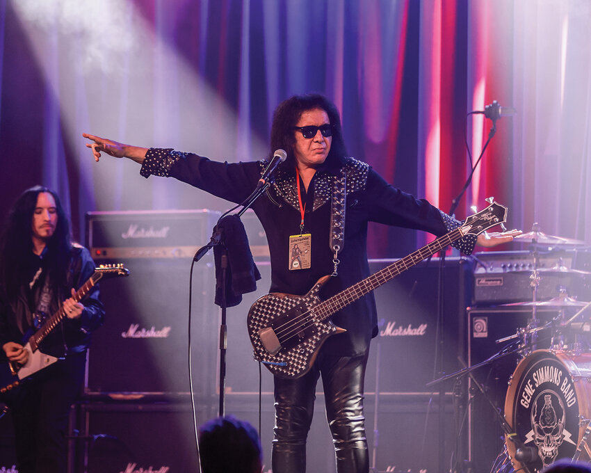 Rock and roll legend Gene Simmons performs  his first music performance since the final KISS concert during the Rock and Brews’ grand opening event on Tuesday, April 23 with his new Gene Simmons Band at the ilani Casino and Resort.