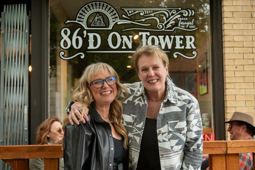 Owners Jeannie Gluck, left, and Laura Duthie smile for a photo at their new bar 86&rsquo;d on Tower on Saturday, April 27. 86&rsquo;d on Tower opened at 328 A N. Tower Ave. in downtown Centralia on Saturday.  &ldquo;Saddle Bum and Urban Farmgirl Market are introducing 86&rsquo;d on Tower!&rdquo; the business wrote in a social media post. &ldquo;We are a hole-in-the-wall tavern excited to bring you the best in local beer and ciders and our wine selection is amazing! We have a total occupancy of 15 including our outside seating so please get patient and if there is a line go shop and come back. We will be open today until we are slow or run out of alcohol.&rdquo; Follow the bar on Facebook at https://www.facebook.com/profile.php?id=61558754426040