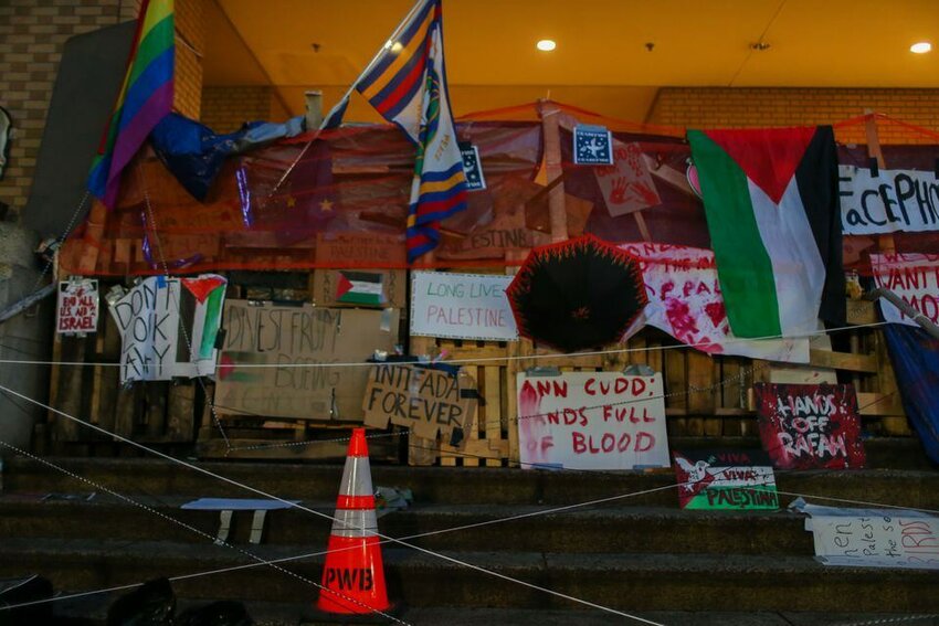 Pro-Palestinian protesters occupied Portland State University.