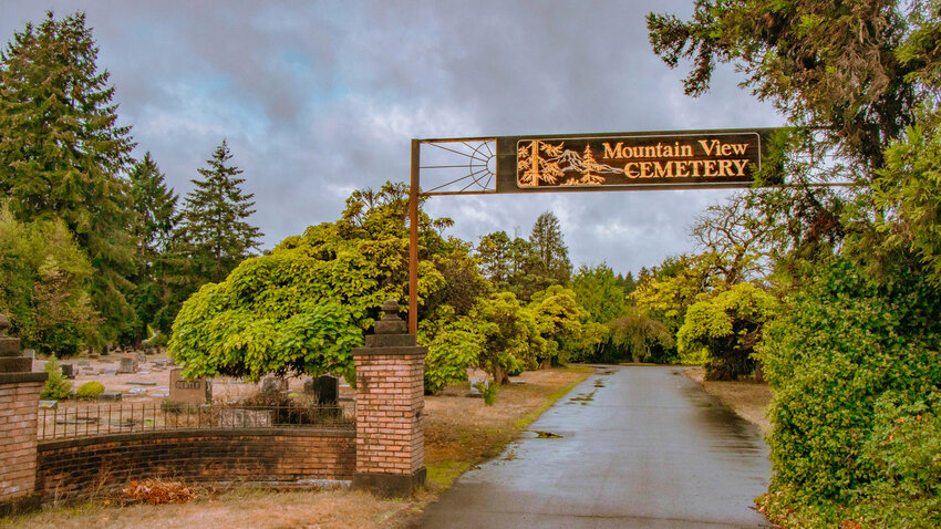 The entrance to Mountain View Cemetery in Centralia is pictured in this 2022 Chronicle file photo.