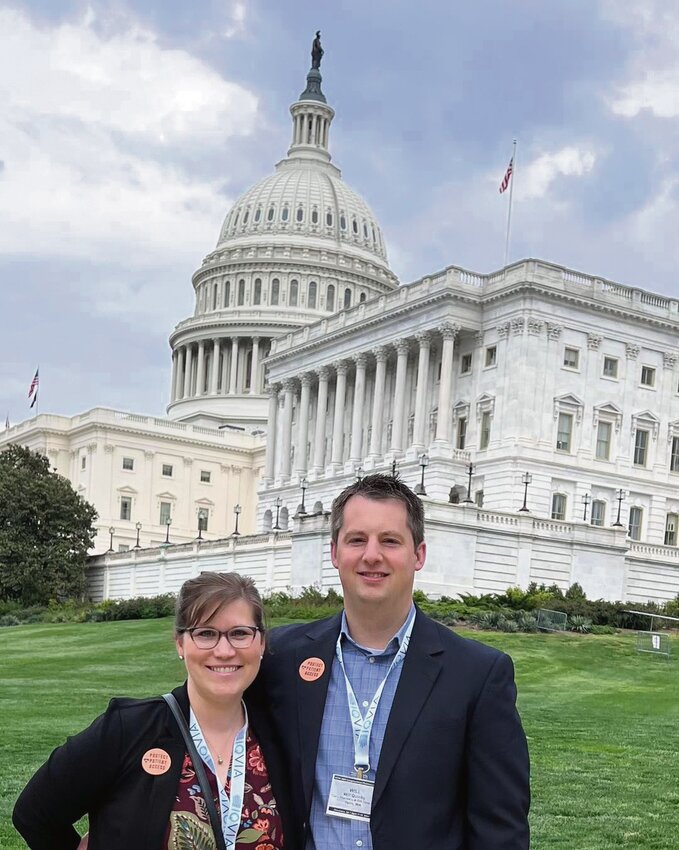 Courtney and Will Quinby pose for a photo in front of the U.S. Capitol during their trip to Washington D.C. from April 17-18.