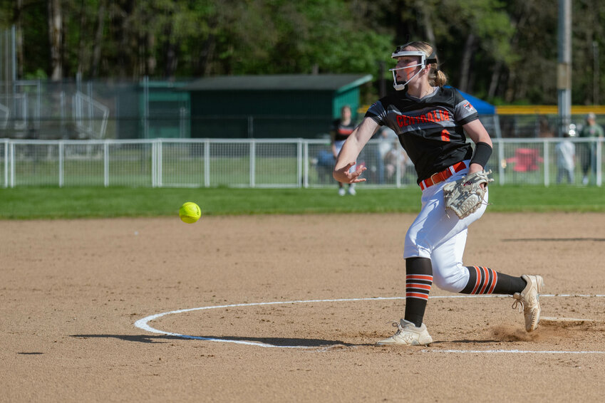 Hollynn Wakefield throws a pitch during a game between Rochester and Centralia at Fort Borst Park on Wednesday, May 8.