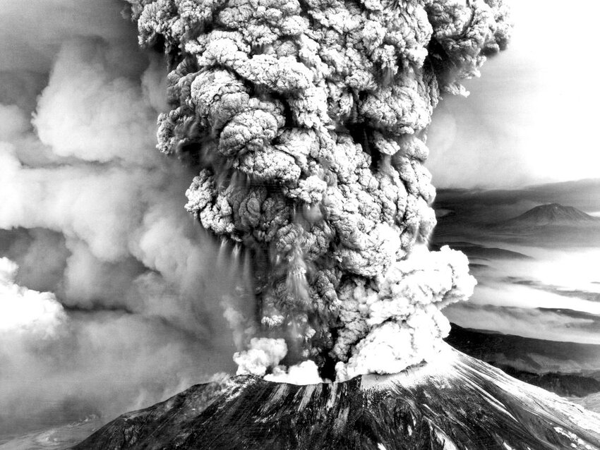 The volcanic plume of Mount St. Helens is pictured in this May 18, 1980, photograph.