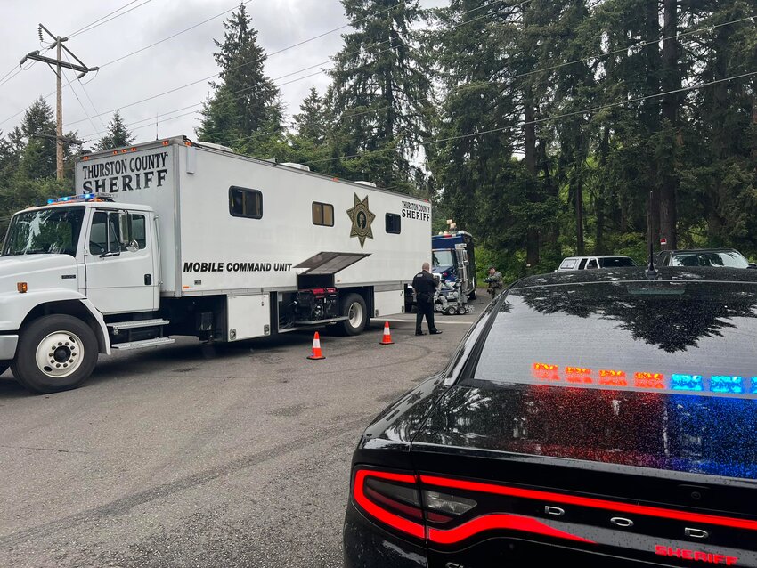 Thurston County Sheriff’s Office Lt. Mike Brooks confirmed that a male died by suicide on Tuesday night following a standoff while multiple agencies investigated potential human remains on a property on Old McKenna Road. 