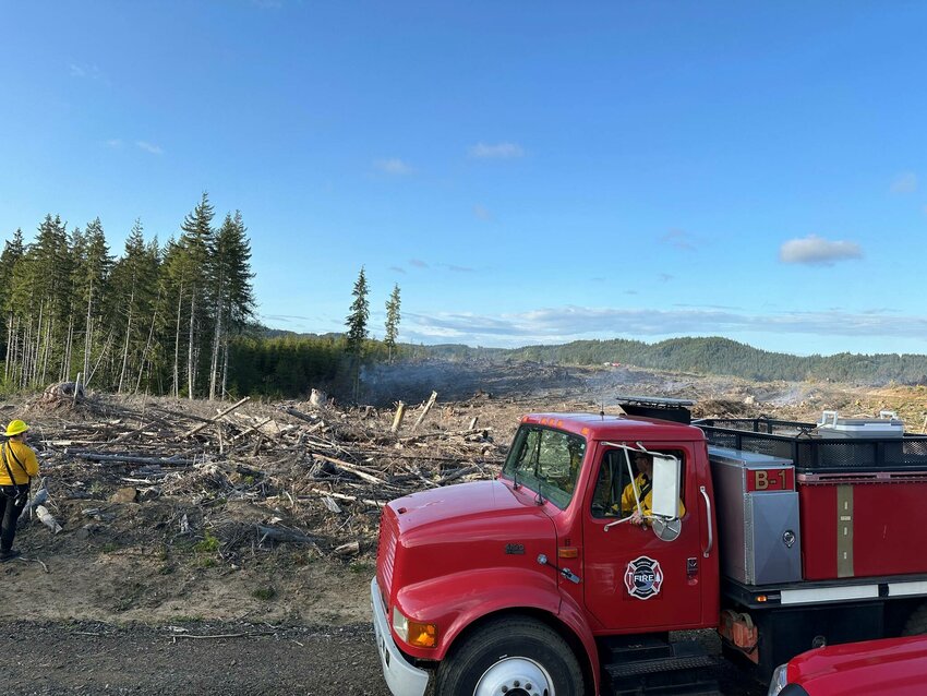 Hoquiam Fire Department Firefighters confronted a wildfire near Artic, stopping it before it could get too much momentum, on Sunday.