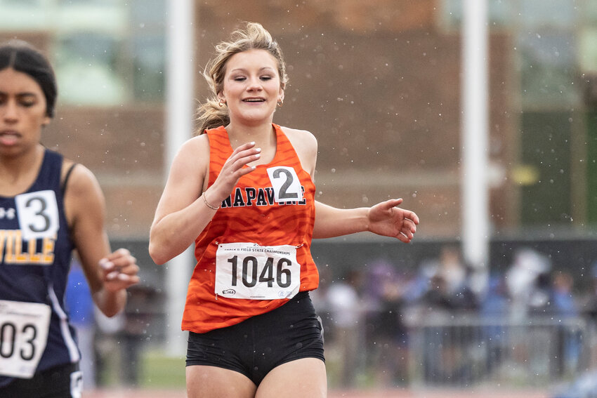 Napavine&rsquo;s Maddie Dickinson competes in the 200 dash prelim during day two of the State Track and Field Championships at Zaepfel Stadium in Yakima on Friday, May 24.