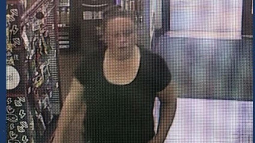 An image of the woman accused of arson outside a convenience store in west Olympia on May 12.