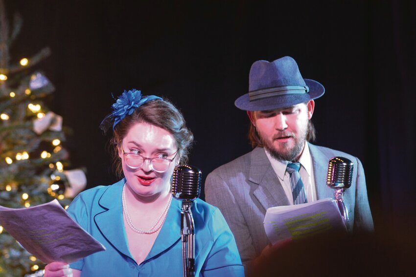 Wes Williams and Kamylle Sprenger perform a scene of “It’s a Wonderful Life” on Dec. 10 at Yelm’s Outpost Church. Standing Room Only Theater has two new performances coming up this summer.