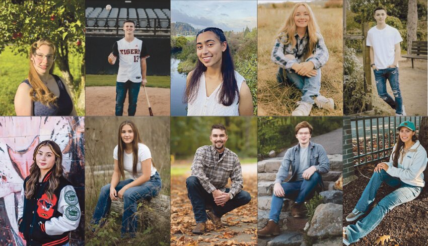Top row, left to right, are Kiersten Moxness, Brady Sprague, Ruth Gonazalez, Summer Holmes and Joshua Demaris. Bottom row, left to right, are Chihiro Bringman, Olivia Hedgers, Tig Hedgers, Johnathan Kaech and Isabelle Gruginski.