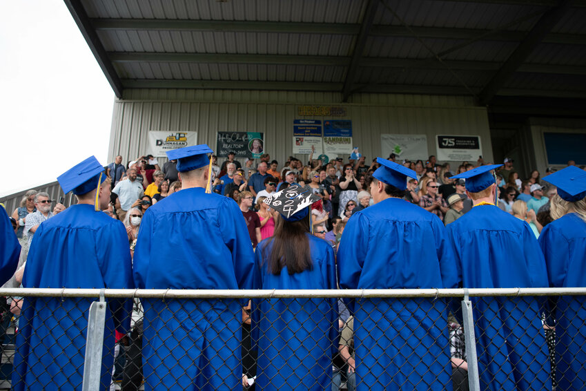 Graduates are introduced at the Adna High School class of 2024 graduation ceremony held at Pirate Stadium on Saturday June 8.