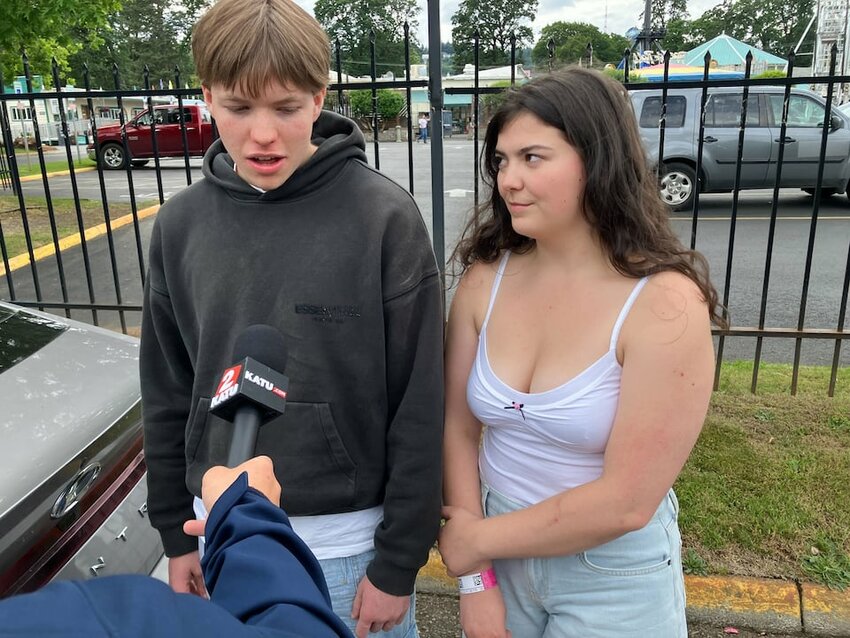 Daniel Allen, 17, and Jordan Harding, 18, who were both on the AtmosFEAR ride when it malfunctioned at Oaks Park on June 14, 2024.