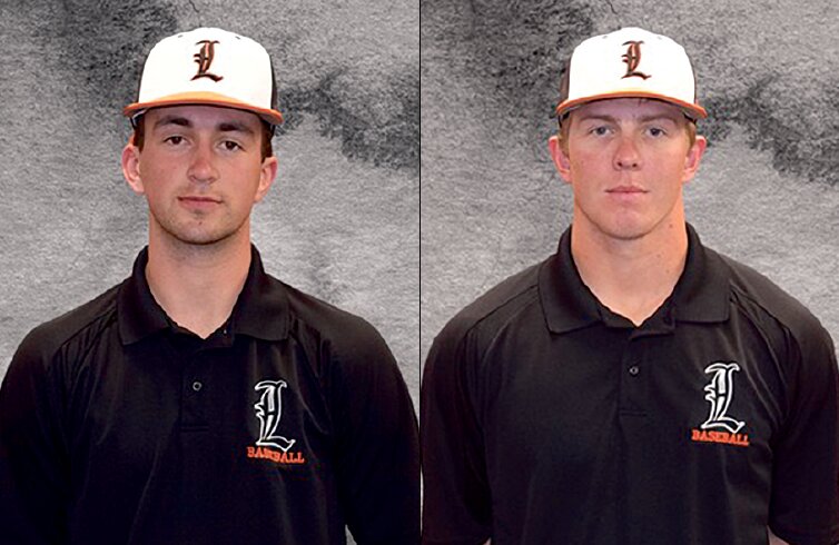Former W.F. West players Brock Bunker (left) and Drew Reynolds (right) both had standout seasons for Lassen Community College&rsquo;s baseball team.