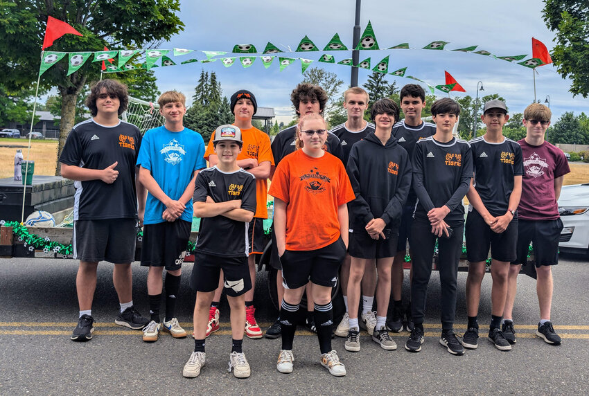 Prairie Soccer Club poses for a photo during the Prairie Days Parade on June 22.