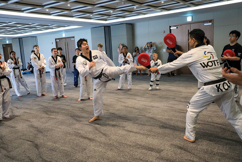 Master Hosuk Oh&rsquo;s HS Taekwondo school from Battle Ground traveled to South Korea with 22 student athletes to participate in the 2024 Moon Dae Sung Olympic Taekwondo Camp and 2024 World Olympic Taekwondo Championship in Siheung-si, Gyeonggi, South Korea from June 28 to June 30.