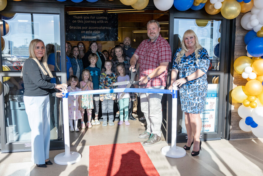 CEO Gaelon Spradley cuts a ribbon to celebrate the 20th anniversary of Valley View Health Center in Chehalis on Tuesday, July 2.