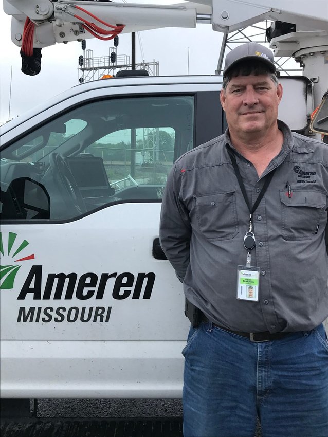 Kevin Stoecklein, a line service worker with Ameren Missouri office division in Moberly, is recognized for his 40 years of employment.