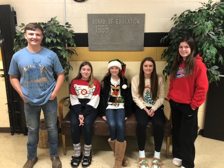 Northeast R-IV School at Cairo administrators selected their Students of the Month for December of 2020. They are Lee Leathers from the high school, middle school students Trinity Samuelson, Jewel Cole and Jersey Bailey, and high school student Kacie Callahan.